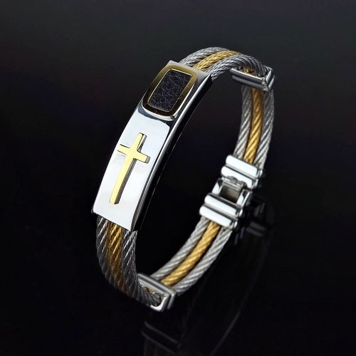 Titanium Cross Wire Bracelet