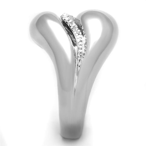 Rhodium Brass Ring with Top Grade Crystal in Clear