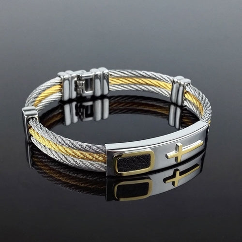 Titanium Cross Wire Bracelet
