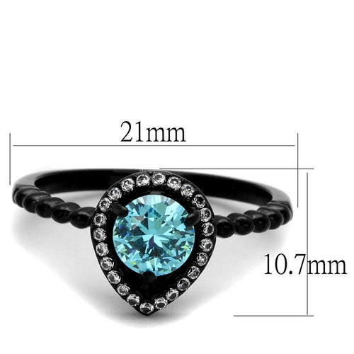 Black Stainless Steel Ring with AAA Grade CZ