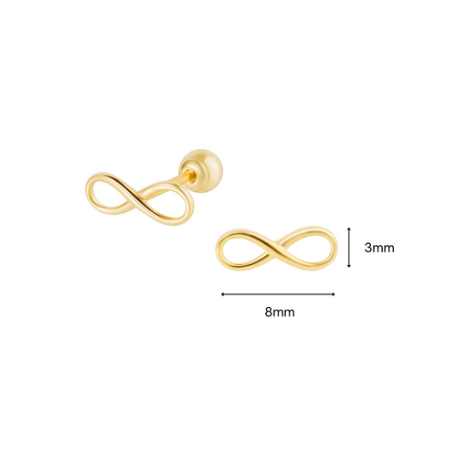 Solid gold infinity piercing