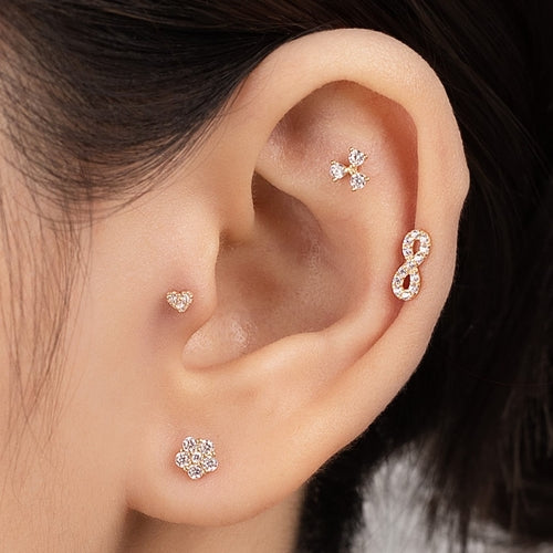Solid gold infinity piercing