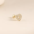 Solid gold heart piercing