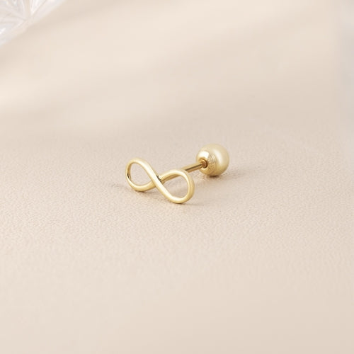 Solid gold infinity piercing