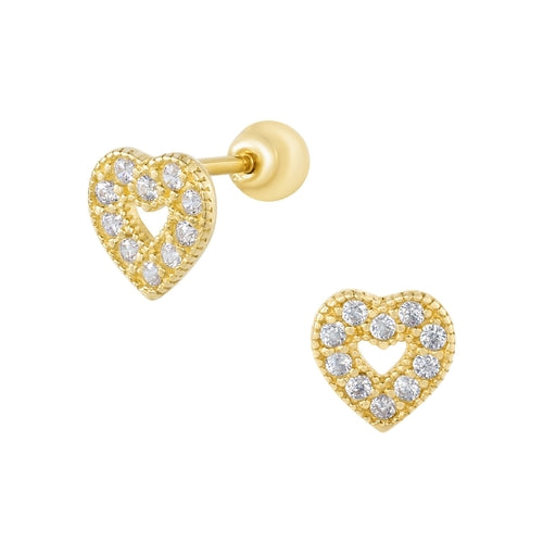 Solid gold heart piercing