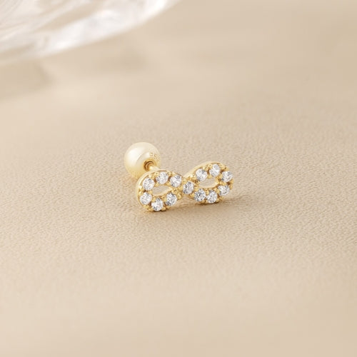 Solid gold infinity piercing