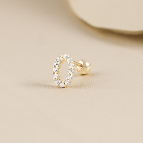 Solid gold oval piercing