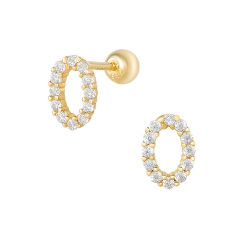 Solid gold oval piercing