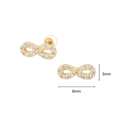 Solid gold infinity piercing