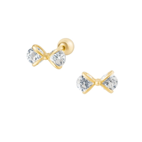 Solid gold cubic bow piercing
