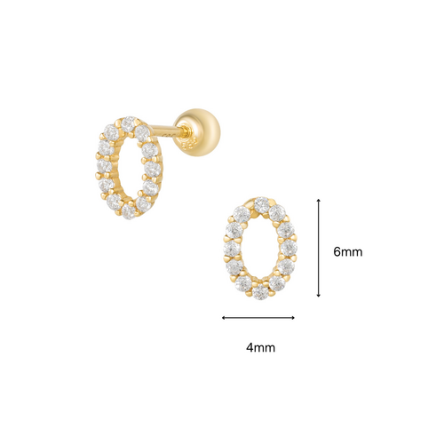 Solid gold oval piercing