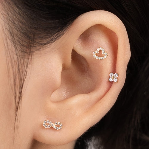 Solid gold infinity piercing