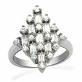 Rhodium Brass Ring with AAA Grade CZ  in Clear