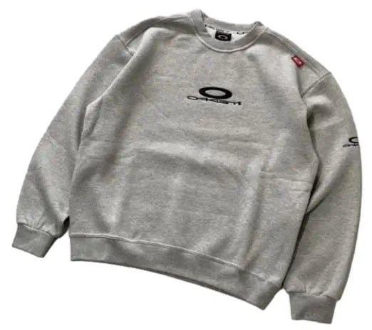 Oakley grey crew neck sweatshirt with embroidered ellipse logo