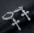 Y2K Silver Cross Earrings