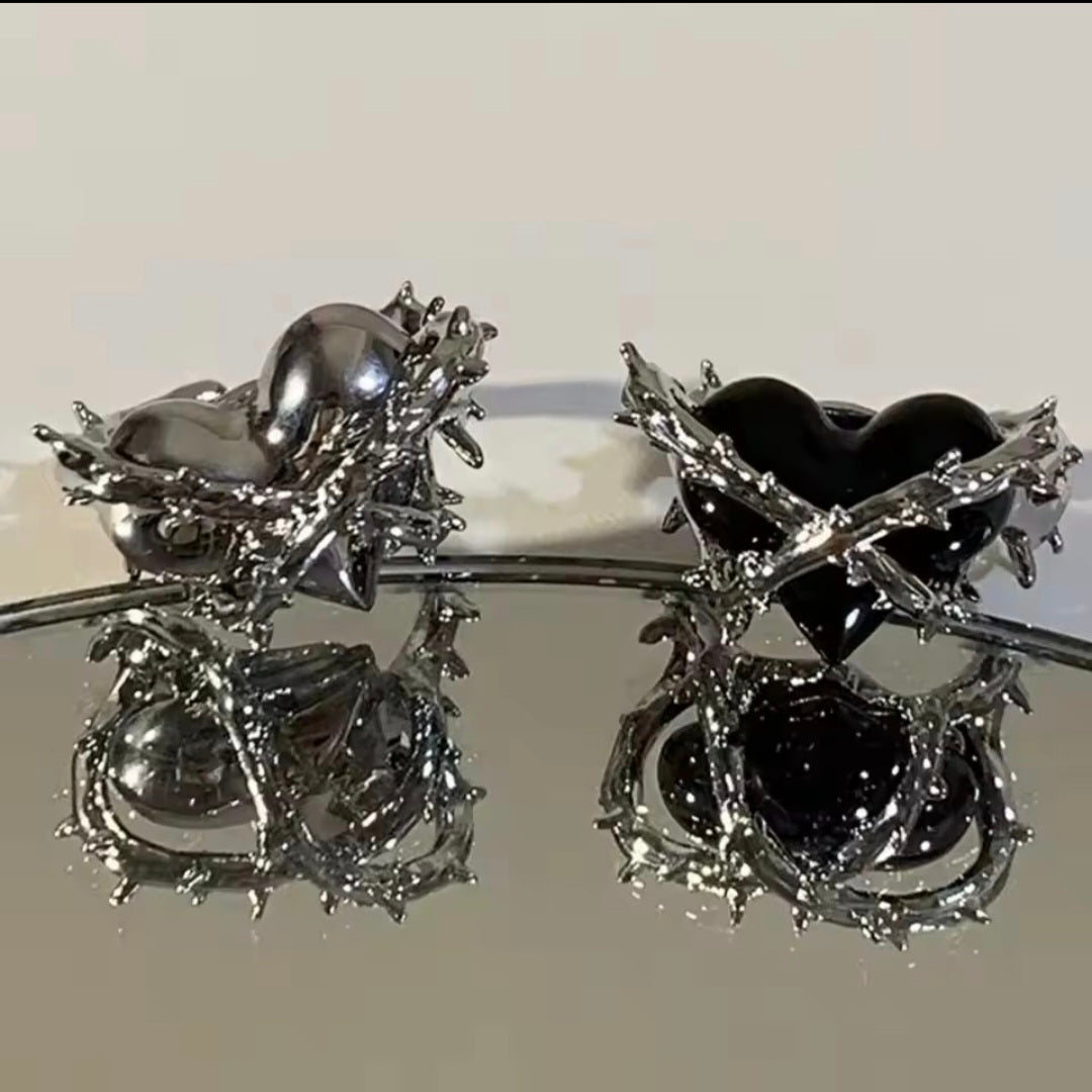 2 Y2K Matching Silver Rings